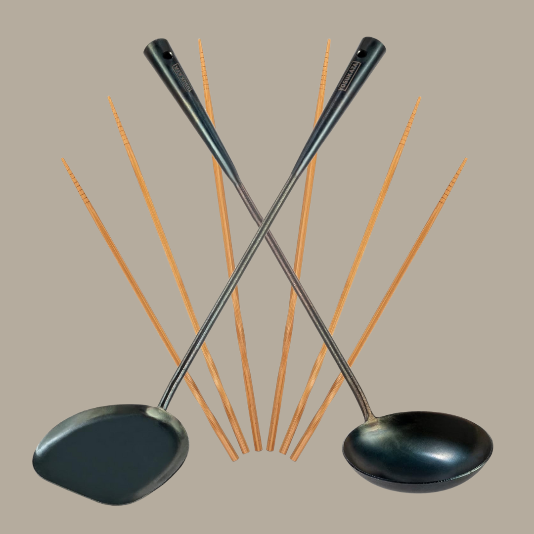 Yosukata Pre-Seasoned Wok Utensils Set